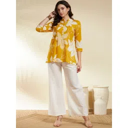 SINGNI Printed Mandarin Collar Pure Cotton Co-Ords-picture-11