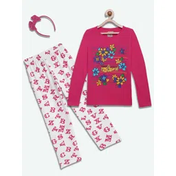 SINI MINI Girls 2 Pieces Floral Printed Pure Cotton Night Suit-picture-31