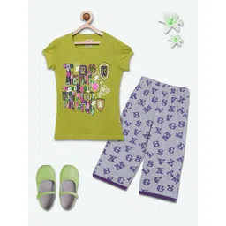 SINI MINI Girls 2 Pieces Typography Printed Night Suit-picture-34