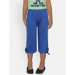 SINI MINI Girls Blue Solid Regular Fit Capris-picture-12