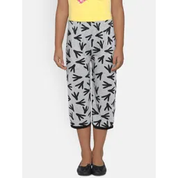 SINI MINI Girls Grey & Black Printed Regular Fit Capris-picture-55
