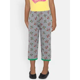 SINI MINI Girls Grey & Red Printed Regular Fit Capris-picture-29