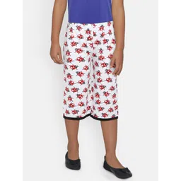 SINI MINI Girls Off-White & Red Printed Regular Fit Capris-picture-51
