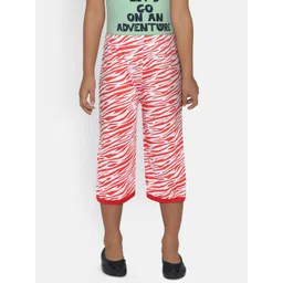 SINI MINI Girls Off-White & Red Printed Regular Fit Capris-picture-41