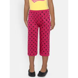 SINI MINI Girls Pink & Black Printed Regular Fit Capris-picture-30