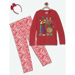 SINI MINI Girls Printed Pure Cotton Night suit-picture-24