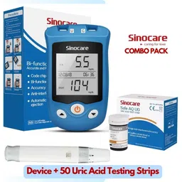 sinocare Safe AQ UG URIC ACID AND BLOOD GLUCOSE MONITORING SYSTEM AND 50 URIC ACID STRIPS Glucometer-picture-23