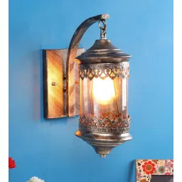 sinoman Bedside Metal Golden Antique Wall Light Lamp with Glass Shade-picture-10