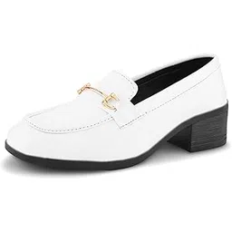 sir corbett Women's Faux Leather Office Block Heel Loafers Shoes-picture-46