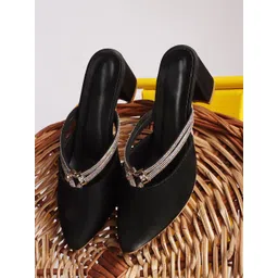 SIRDENILL Women Pointed Toe Block Mules-picture-10