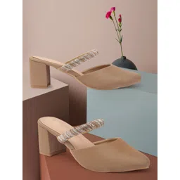 SIRDENILL Women Pointed Toe Block Mules image 1