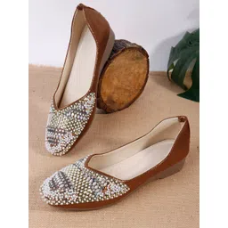 SIRDENILL Women Rhinestone Detailing Embellished Mojaris Flats-picture-25