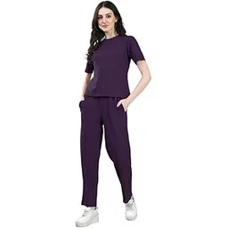 siril Women's Lycra Solid Co-Ord Set-picture-15