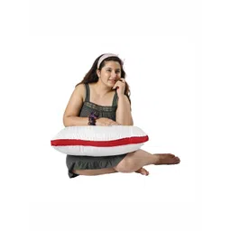 Siroki Bond Red & White Polyester Breathable Rectangular Sleep Pillow-picture-33