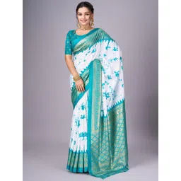 Sita Floral Zari Art Silk Designer Chanderi Saree image 1