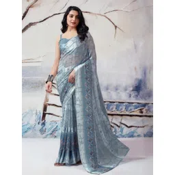 Sita Grey Pure Georgette Printed Sarees-picture-11