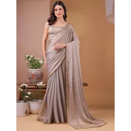 Sita Silver Silk Blend Solid Sarees-picture-16