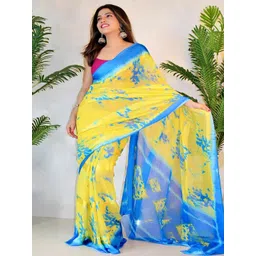 Sita Yellow Pure Georgette Printed Sarees-picture-52