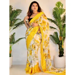 Sita Yellow Pure Georgette Printed Sarees-picture-56