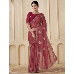 Sitanjali Floral Embroidered Pure Georgette Bagh Saree-picture-36