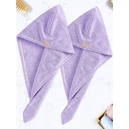 Sittella Women Pack Of 2 Purple 500 GSM Microfiber Hair Bath Towels-picture-26