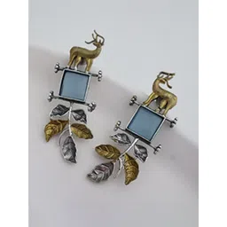 SIVA BY ANIKA Brass-Plated Animal Shaped Antique Drop Earrings-picture-15