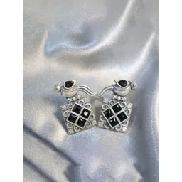 SIVA BY ANIKA Brass-Plated Artificial Stones Studded Square Shaped Drop Earrings-picture-24