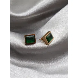 SIVA BY ANIKA Brass-Plated Artificial Stones Studded Square Shaped Studs-picture-29