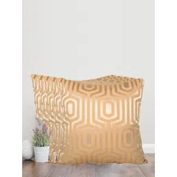 Sivya by Home Mustard Hexa Self Design Cushion Covers (Pack of 5)-picture-27