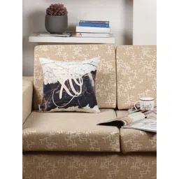 Sivya White & Black Single Colourblocked Square Cushion Cover-picture-13