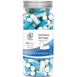 SIXPLUS Noise Cancelling Earplugs for Sleep - 60 Pairs, 38dB Ear Plugs for Sleeping, Snoring, Shooting, Mowing Loud Sound Reduction- Light BlueWhite-picture-19