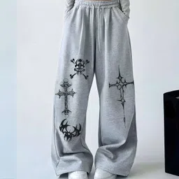 sixteenlines Women Graphic Print Grey Track Pants-picture-23