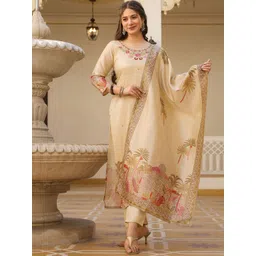 Siya Fashion Women Floral Embroidered Kurta with Trousers & Dupatta-picture-14