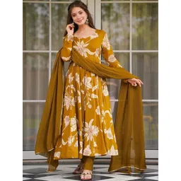 Siya Fashion Women Floral Printed Empire Kurta with Churidar & With Dupatta-picture-12