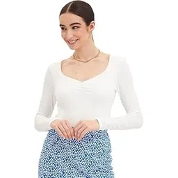 siyara Ribbed Sweetheart Neck Full Sleeves top for Women-picture-26