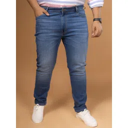 Sizeupp Men Slim Fit Low Distress Light Fade Jeans-picture-22