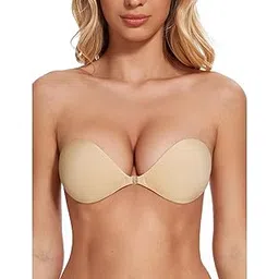 sizi Women's & Girl's Strapless Push Up Wire Free Stick On Invisible Bra.-picture-47