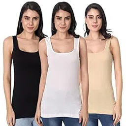 Sizzers Women Beige Camisole || Camisole for Salwar Suits || Women Inner Wear, Long Full Length || Undergarment Nightwear || Set of 3-picture-24