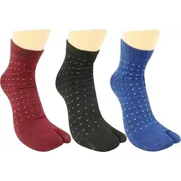 Sizzers Women's Polka Print Cotton Ultra Soft, Anti Odor, Breathable Ankle Length Winter Woolen Thumb Socks (Pack of 3) Free Size-picture-46