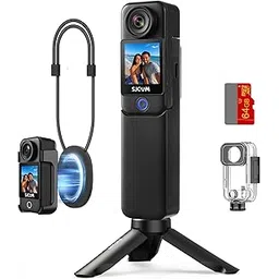 SJCAM C300 Vlogging Combo, 4K Pocket Action Camera,7Hour Power,6-Axis Stabilization,Dual-Touch Screen 154° Wide FOV Video Body Camera,Waterproof,Live Streaming,with Accessories Kits,64G Card,Black-picture-19