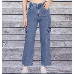 sjtcollection Women Straight Fit Mid Rise Light Blue Jeans-picture-14