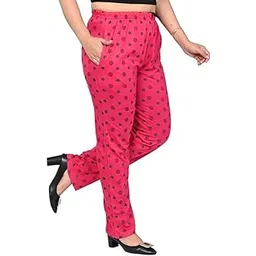 sk wardrobe Women's Straight-Fit Cotton Track Pants with Stripes | Deep Pockets | Cozy Lounge & Sleepwear-picture-18