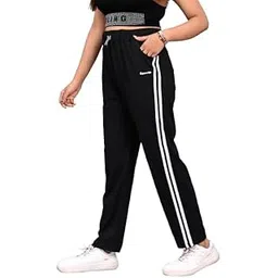 sk wardrobe Women’s Track Pants with Side Stripes | High Waist Joggers | Casual Sportswear & Gym Wear Trousers-picture-17