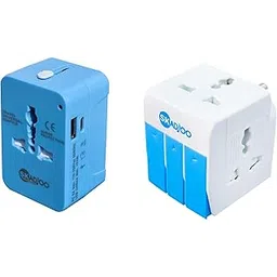 SKADIOO Universal Charger Adapter 240V | 2 Years Warranty, Type C, 3-in-1 | Universal Travel Adapter All in One, Multi Plug Adapter, International Travel Adapter (Blue, White)-picture-27