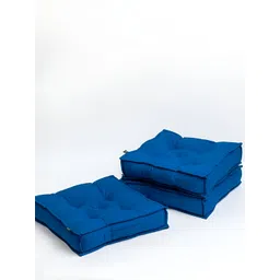 SKANDA FAB Blue 3 Pcs Pure Cotton Square Cushions-picture-28