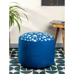 SKANDA FAB Blue & White Printed Pure Cotton Ottoman-picture-31