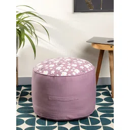 SKANDA FAB Purple & White Printed Pure Cotton Ottoman-picture-15