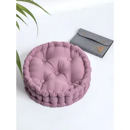SKANDA FAB Purple Cotton Round Floor Cushions-picture-29