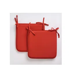 SKANDA FAB Set Of 2 Terracotta Brown Pure Cotton Foam Chair Pad image 1