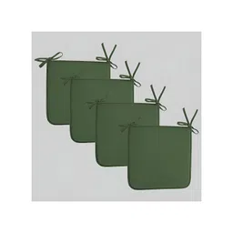 SKANDA FAB Set Of 4 Light Green Pure Cotton Foam Chair Pad-picture-14